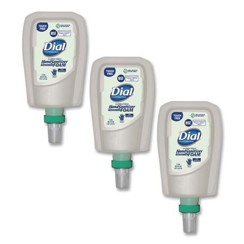 Cleaning & Janitorial Supplies | Dial Professional 16694 1 Liter Bottle Antibacterial Foaming Hand Sanitizer Refill for FIT Touch Free Dispenser - Fragrance-Free (3/Carton) image number 0