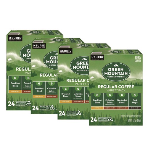 Food Service | Green Mountain Coffee 5000374159 Regular Coffee K-Cups Variety Pack - Assorted Flavors (96/Carton) image number 0