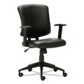  | Alera ALETE4819 17.6 in. to 21.5 in. Seat Height Bonded Leather Seat/Back Everyday Task Office Chair - Black image number 0