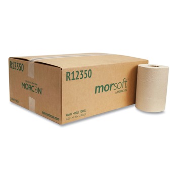 Morcon Paper MORSOFT UNIVERSAL ROLL TOWELS, 8-in X 350 FT, BROWN, 12 ROLLS/CARTON