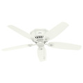 Ceiling Fans | Hunter 53326 52 in. Builder Low Profile Snow White Ceiling Fan with LED image number 1