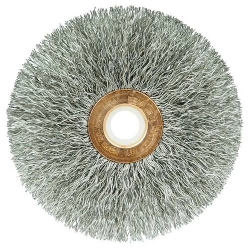 Grinding Wheels | Weiler 16963 Copper Center 20000 RPM .0118 Stainless Steel 3 in. x 5/8 in. Wire Wheel image number 0