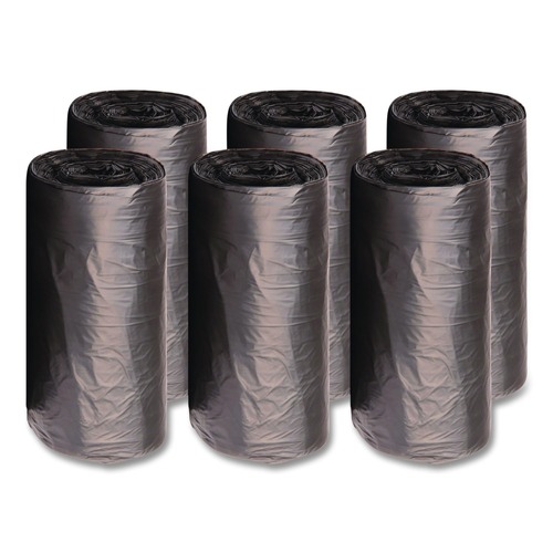 Trash Bags | Boardwalk V8046EKKR01 40 in. x 46 in. 45 gal. 19 mic High-Density Can Liners - Black (150/Carton) image number 0