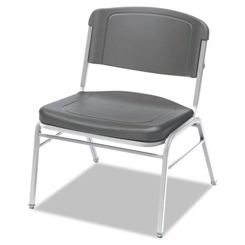  | Iceberg 64127 Rough n Ready 18.5 in. Seat Height Charcoal Seat/Back Silver Base Wide-Format Big and Tall Stack Chair (4/Carton) image number 0