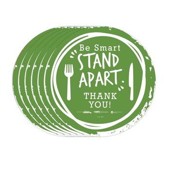 Tabbies BeSafe Messaging 12 in. Floor Decals - Green/White (6/Pack)