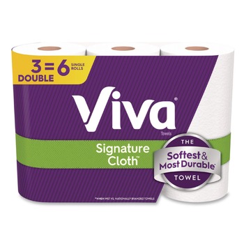Viva 5.1 in. x 11 in. 1-Ply Signature Cloth Choose-A-Sheet Kitchen Roll Paper Towels - White (8/Carton)