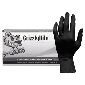 HOSPECO ProWorks GrizzlyNite Nitrile Gloves - X-Large Black (1000/Carton)