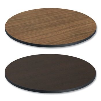 Alera 35.5 in. Diameter Round Reversible Laminate Table Top - Espresso/Walnut