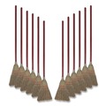 Toys | Boardwalk BWK951TCT Corn Fiber Lobby/Toy Broom with 39 in. Wood Handle - Red/Yellow (12/Carton) image number 0