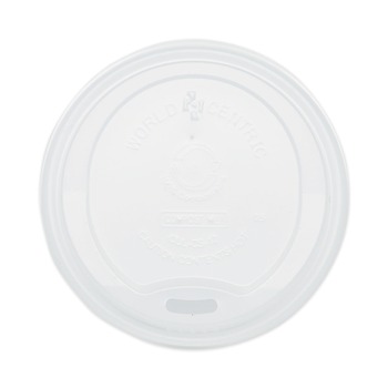 World Centric 10 oz. - 20 oz. PLA Lids for Hot Cups - White (1000/Carton)