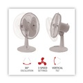 Floor Fans | Alera ALEFAN122 3-Speed 12 in. Plastic Oscillating Desk Fan - White image number 5
