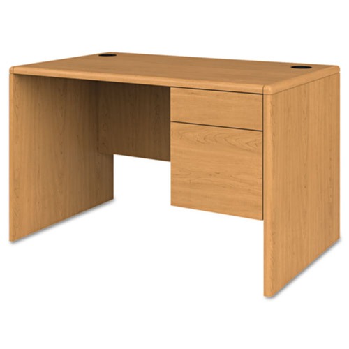 | HON H107885R.CC 10700 Series 48 in. x 30 in. x 29.5 in. Single 3-Quarter Height Right Pedestal Desk - Harvest image number 0