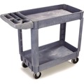 Utility Carts | Boardwalk UC4018BWK23 17.25 in. x 40 in. x 33.5 in. 2-Shelf Plastic Utility Cart - Gray image number 1