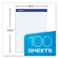 Office Jansan | Ampad 20-210 8.5 in. x 11.75 in. Quadrille Rule Quad Double Sheet Pad - White (100 Sheets/Pad) image number 1