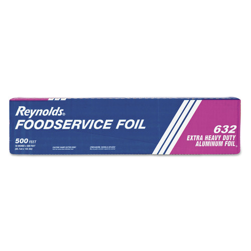 Food Trays, Containers, and Lids | Reynolds Wrap 000000000000000632 18 in. x 500 ft. Extra Heavy-Duty Aluminum Foil Roll - Silver (1/Carton) image number 0