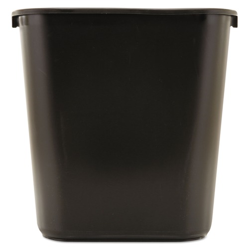 Trash Cans | Rubbermaid Commercial FG295600BLA 7 gal. Rectangular, Deskside Plastic Wastebasket - Black image number 0