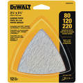 Blades | Dewalt DWASPTRI3 Assorted Hook and Loop Triangle Sandpaper - (12-Pack) image number 0