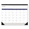 Calendars & Planners | Blueline C177227 DuraGlobe Jan-Dec 2025 Monthly Desk Pad Calendar - White/Blue/Gray Sheets/Black Binding/Corners image number 0