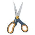 Percentage Off | Westcott 15454 8 in. Long, 3.25 in. Cut Length Non-Stick Titanium Bonded Scissors - Gray/Yellow Straight Handles (3/Pack) image number 2