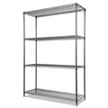 Office Jansan | Alera ALESW504818BA 48 in. x 18 in. x 72 in. Four-Shelf Wire Shelving Starter Kit - Black Anthracite image number 0