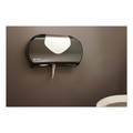 Just Launched | San Jamar R4070BKSS 20-1/14 in. x 5-7/8 in. x 11-9/10 in. Twin Jumbo Bath Tissue Dispenser - Black/Faux Stainless Steel image number 5