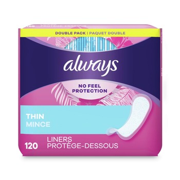 Always Thin Daily Panty Liners, Regular, 120/pack