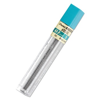 Pentel 0.7 mm B Super Hi-Polymer Lead Refills - Black (12/Pack)