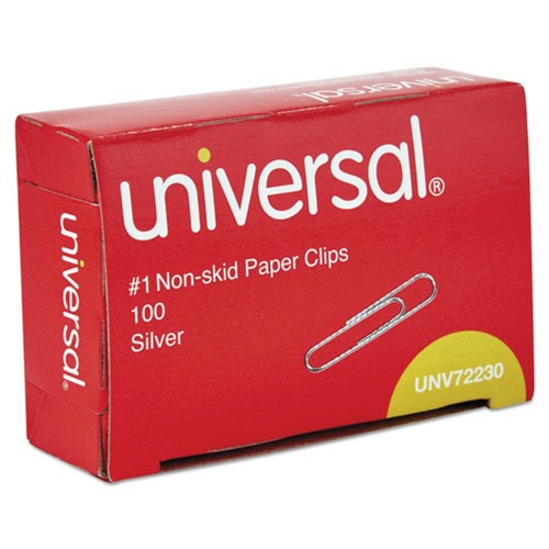 Mothers Day Sale! Save an Extra 10% off your order | Universal A7072230A #1 Nonskid Paper Clips - Silver (100/Box, 10 Boxes/Pack) image number 0