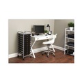 Office Jansan | Advantus 34007 1 Shelf 10 Drawers 13 in. x 15.38 in. x 37.75 in. Metal Portable Drawer Organizer - Matte Gray/Smoke image number 2
