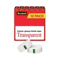 Office Jansan | Scotch 600K12 0.75 in. x 83.33 ft. 1 in. Core Transparent Tape (12/Pack) image number 0