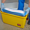 Mop Buckets | Rubbermaid Commercial HYGEN FGQ95088YEL HYGEN 6.8 Gallon Plastic Charging Bucket (Yellow) image number 6