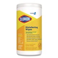 Disinfectants | Clorox 15948 7 in. x 8 in. 1-Ply Disinfecting Wipes - Lemon Fresh, White (75/Canister, 6/Carton) image number 1