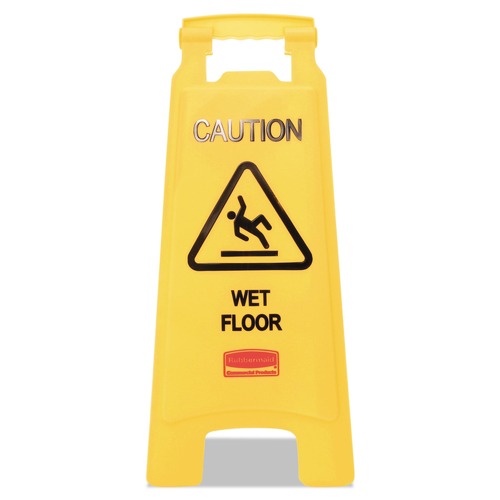 Safety Equipment | Rubbermaid Commercial FG611277YEL Caution Wet Floor Plastic Floor Sign (Bright Yellow) image number 0