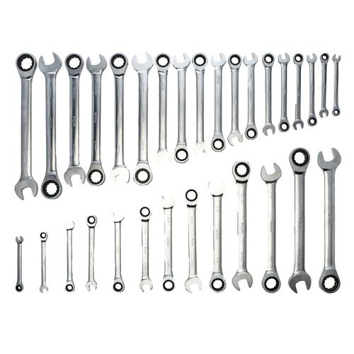 Ratcheting Wrenches | Wiha Tools 30392 (31-Piece) SAE and Metric Ratcheting Wrench Tray Set image number 0