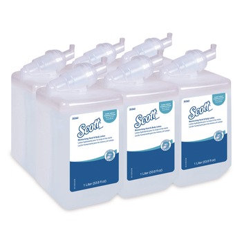 Scott 1 L Bottle Moisturizing Hand and Body Lotion - Fresh Scent (6/Carton)
