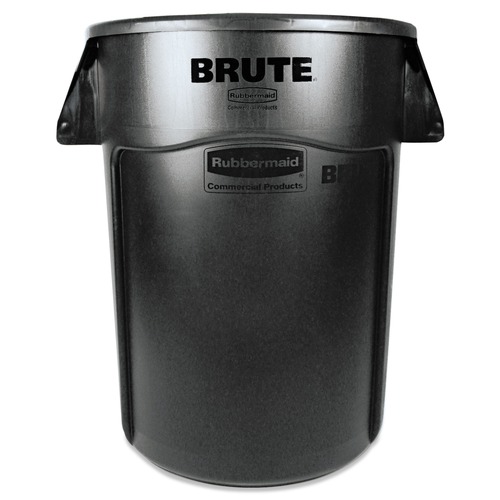 Trash & Waste Bins | Rubbermaid Commercial FG264360BLA 44 gal. Vented Round Plastic Brute Container - Black image number 0