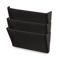 Office Jansan | Universal UNV08121 13 in. x 4.13 in. x 14.5 in. 3-Section Plastic Wall File Pockets - Letter, Black (3/Pack) image number 1
