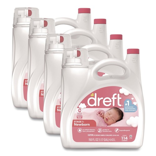 Cleaning & Janitorial Supplies | Dreft 03241 150 oz Ultra Laundry Detergent - Baby Powder Scent (4/Carton) image number 0