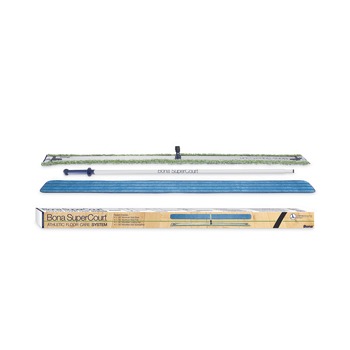 Bona 60 in. Wide Microfiber Head SuperCourt Athletic Floor Care System - Silver/Blue Aluminum Handle