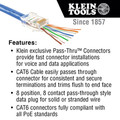 Klein Tools VDV826-729 Pass-Thru RJ45 CAT6 Gold Plated Modular Data Plug (10-Pack) image number 2
