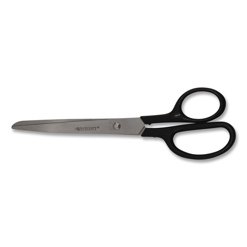 Office Jansan | Westcott 13139 8 in. Long 3.13 in. Cut Length Straight Black Handle Design Line Straight Stainless Steel Scissors image number 0