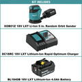 Orbital Sanders | Makita XOB01Z-BL1840DC1 18V LXT Lithium-Ion 5 in. Cordless Random Orbit Sander and Battery with Charger Starter Pack Bundle (4 Ah) image number 1