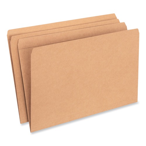 Office Jansan | Universal UNV16140 Reinforced Kraft Straight Top Tab File Folders - Legal Size, Brown (100/Box) image number 0