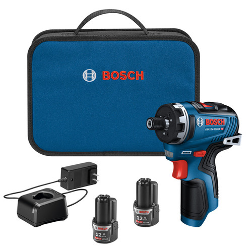 Factory Reconditioned Bosch GSR12V-300HXB22-RT 12V Max Brushless Lithium-Ion 1/4 in. Cordless Hex Two-Speed Screwdriver Kit with 2 Batteries (2.0 Ah) image number 0
