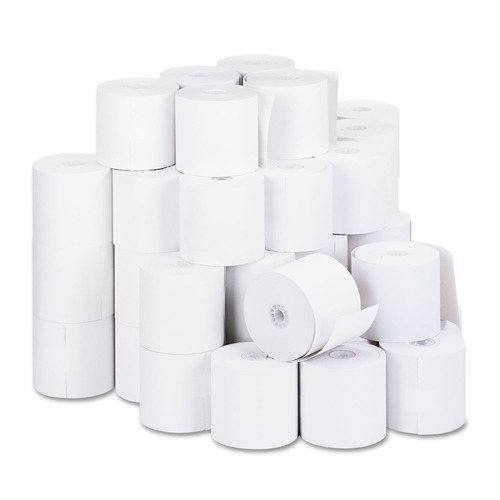 Labor Day Sale! Save $30 off $199! | Universal UNV32000 0.5 in. Core 2.75 in. x 190 ft. Impact and Inkjet Print Bond Paper Rolls - White (50/Carton) image number 0