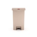 Trash & Waste Bins | Rubbermaid Commercial 1883460 Streamline 18-Gallon Resin Front Step Style Step-On Container - Beige image number 1