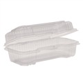 Food Trays, Containers, and Lids | Pactiv Corp. YCI810450000 6.5 in. x 2.25 in. x 2.75 in. Plastic Hinged Lid Hot Dog Container - Clear (250/Carton) image number 4