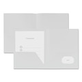  | Universal UNV20544 2-Pocket Plastic 11 in. x 8-1/2 in. Folders - White (10-Piece/Pack) image number 2