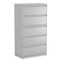  | Alera 25498 36 in. x 18.63 in. x 67.63 in. 5 Legal/Letter/A4/A5 Size Lateral File Drawers - Light Gray image number 0