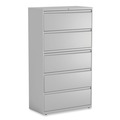  | Alera 25498 36 in. x 18.63 in. x 67.63 in. 5 Legal/Letter/A4/A5 Size Lateral File Drawers - Light Gray image number 0
